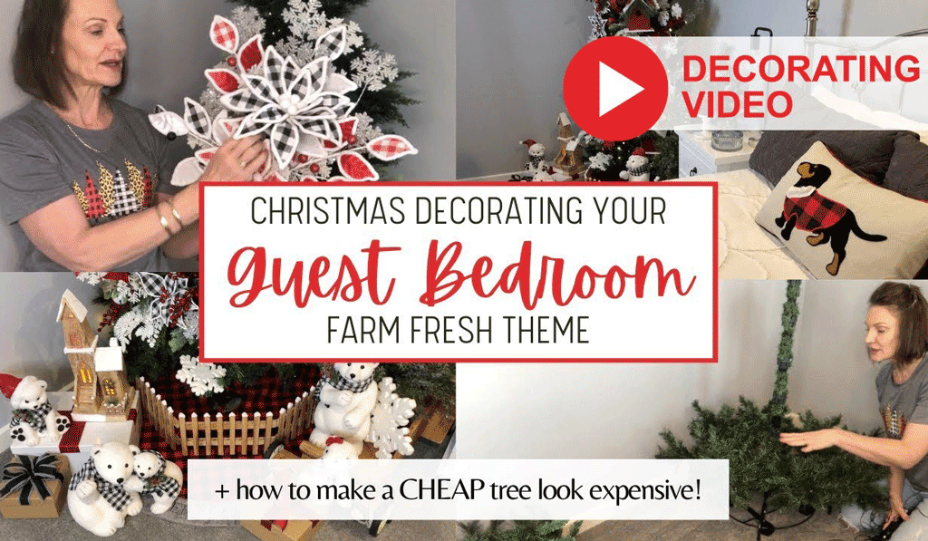 Decorate with Me: Farmhouse Christmas Tree & Guest Bedroom Video