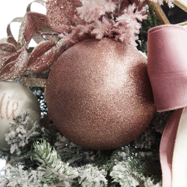 Pink Christmas Dreams Tree Baby Pink Shatterproof Bauble Glitter