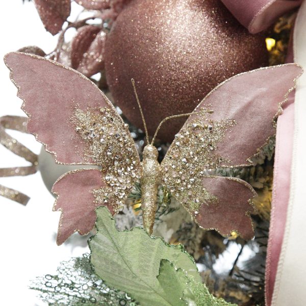 Pink Christmas Dreams Tree Pink Velvet and Sequin Butterfly