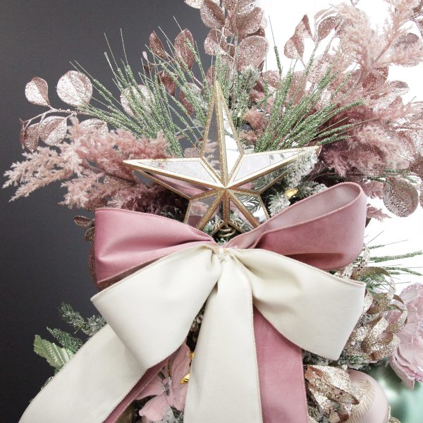 Pink Christmas Dreams Tree Reversible Pink Velvet Satin Wired Ribbon