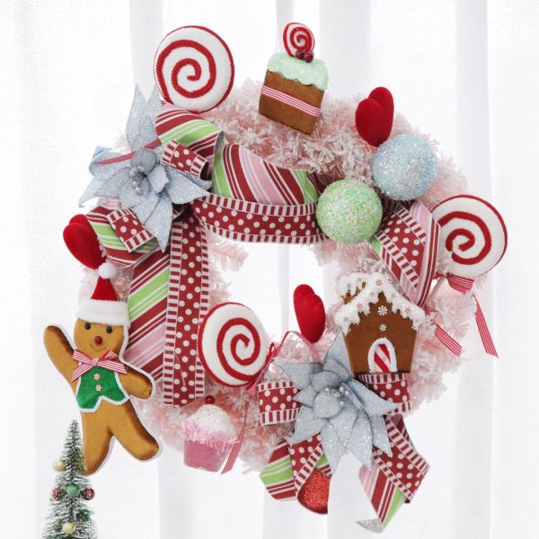 Sweet gingerbread christmas console craft wreath