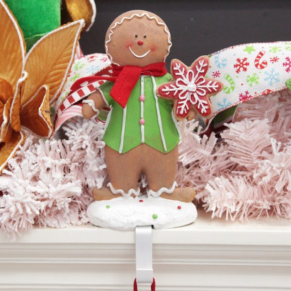 Sweet Gingerbread Christmas Mantle Boy Gingerbread Stocking Hanger