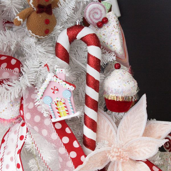 Sweet gingerbread christmas tree candy cane decoration