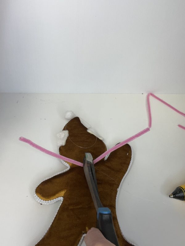 Sweet Gingerbread Christmas Wreath Heavy Item Like wire Cutters on top while Glue Cools