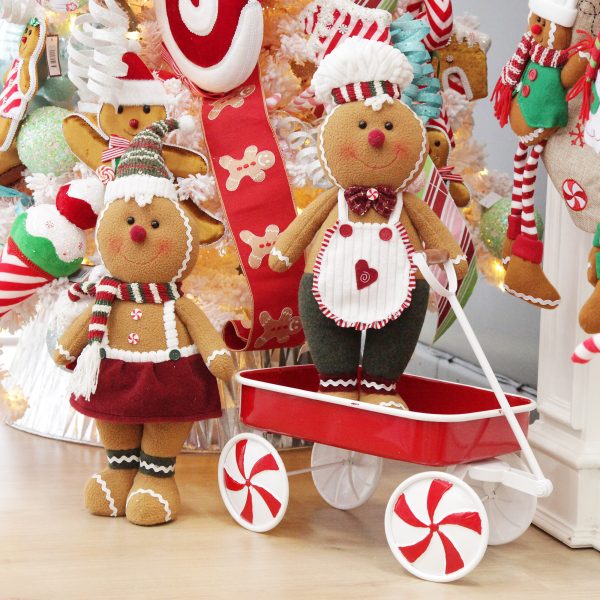 Sweet Gingerbread Cuddle Plush Standing Girl Gingerbread Christmas Ornament