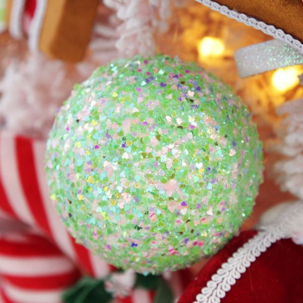 Sweet Gingerbread Iredescent Mint Sequin Ball