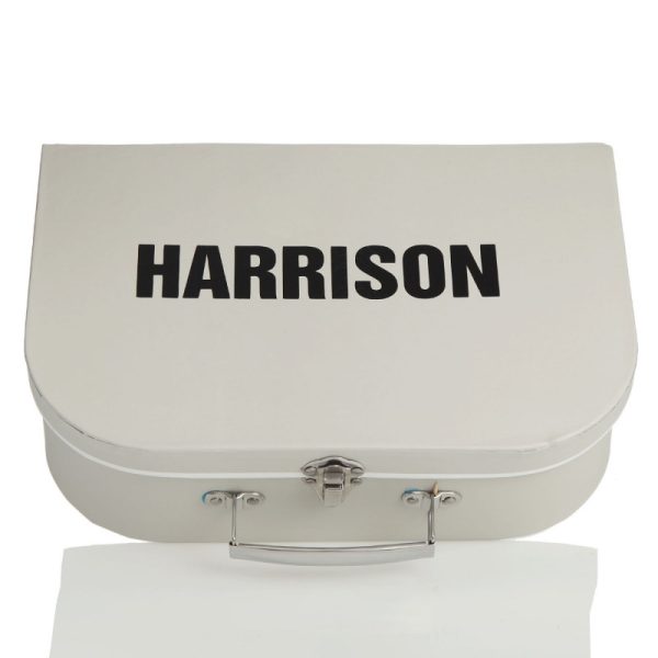 Personalised Grey Easter Keepsake Box Top - Harrison Named