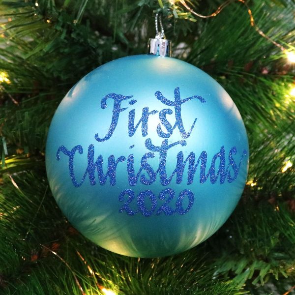 Sky Blue First Christmas Personalised Bauble - 2020