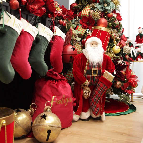 Harlequin Christmas Holiday Room Traditional Cloaked Santa Christmas Ornament