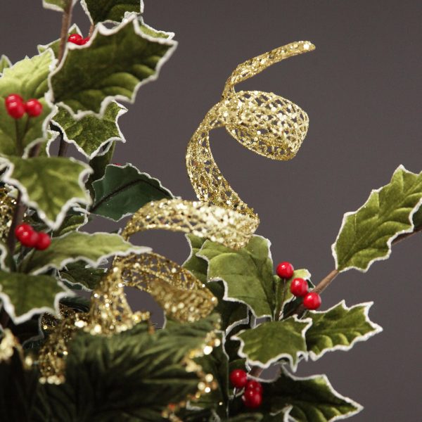 Harlequin Christmas Holiday Tree Gold Glitter Swirl