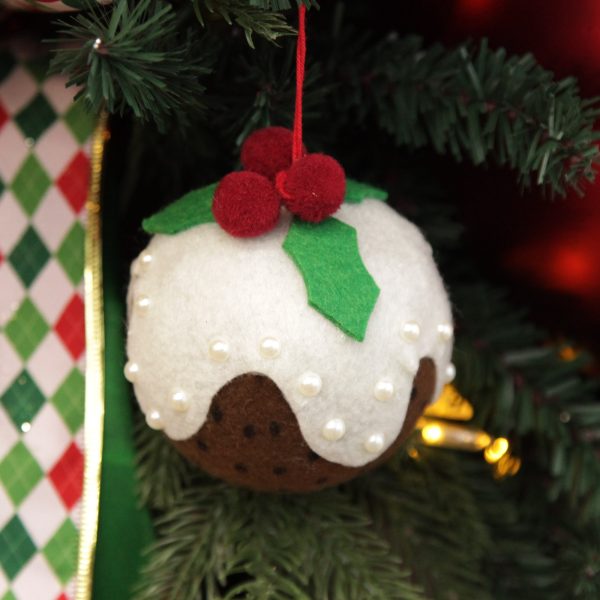 Harlequin Christmas Holiday Tree Plum Pudding Tree Decoration