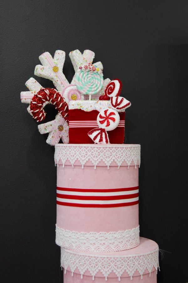 Peppermint Candy Christmas Craft DIY Pink Cake Boxes