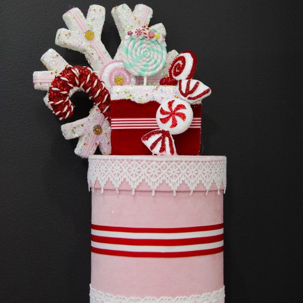 Peppermint Candy Christmas Craft DIY Pink Cake Boxes