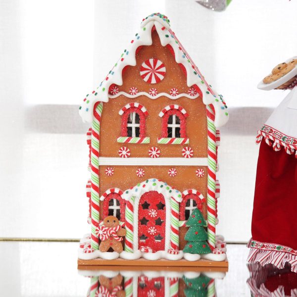 Sweet gingerbread christmas console lightup gingerbread house ornament