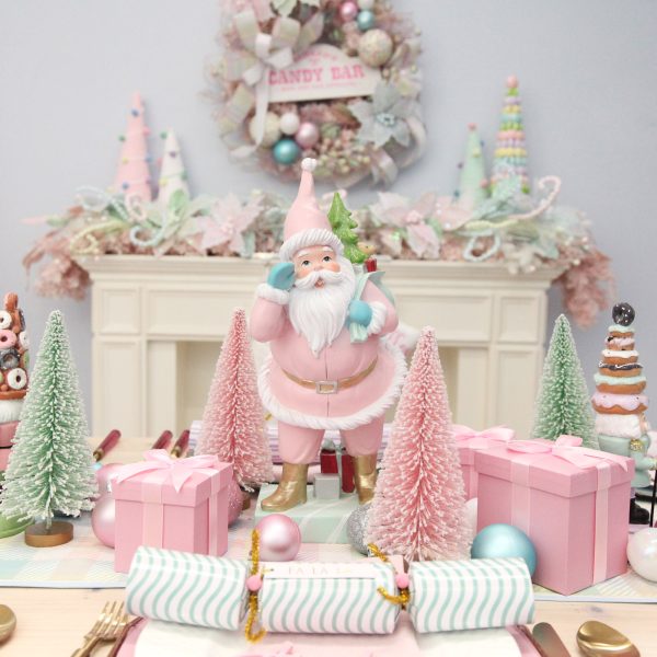 Christmas Sprinkles Decorating Theme - Santa wearing a pink