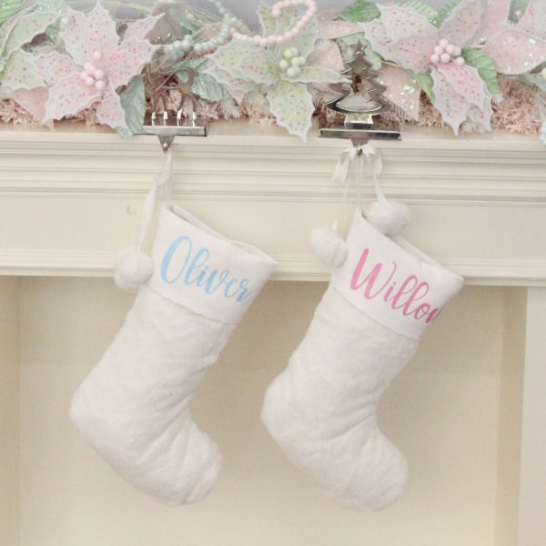 Christmas Sprinkles Mantle Stockings Hanging in a Stocking hanger