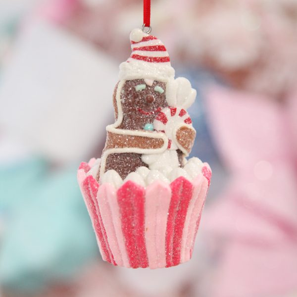 Gingerbread Cupcake Christmas Tree Decoration Hanging