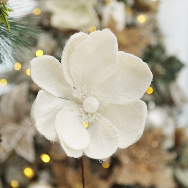 Ivory Magnolia Flower Stem Christmas Decorating Trends