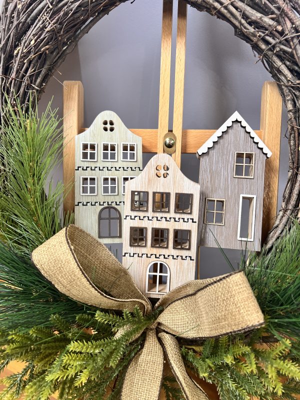 Nordic Christmas Village DIY Wreath Insert House