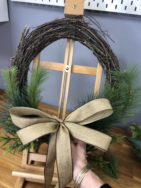 Nordic Christmas Village DIY Wreath Secure Bow Florist Wire