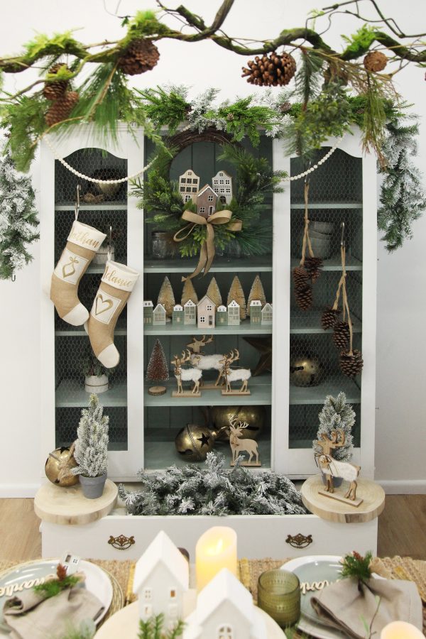Nordic Christmas Village DIY Wreath cabinet all