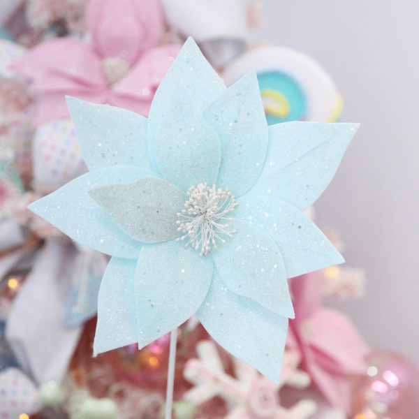 Pale Blue Flower with Silver Glitter Sprinkles