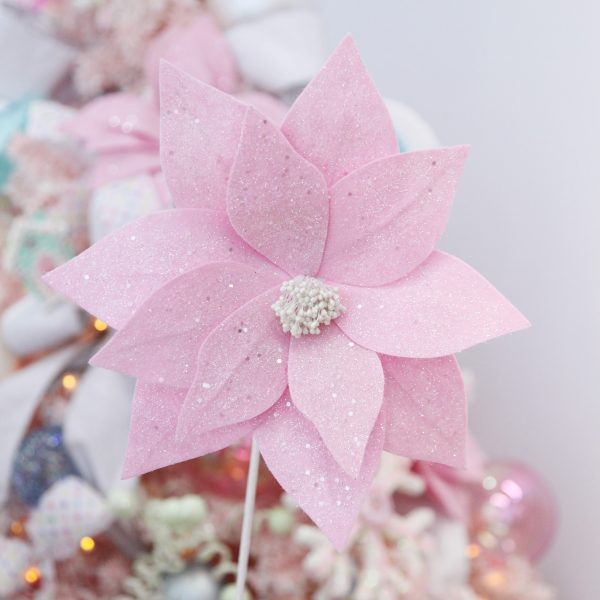 Pale Pink Flower with Silver Glitter Sprinkles