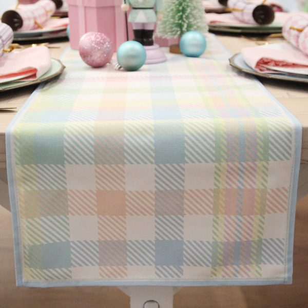Pastel Tartan Easter Table Runner - Pastel Colour