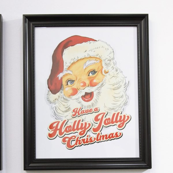 Retro Santa Poster - Have a Holly Jolly Christmas