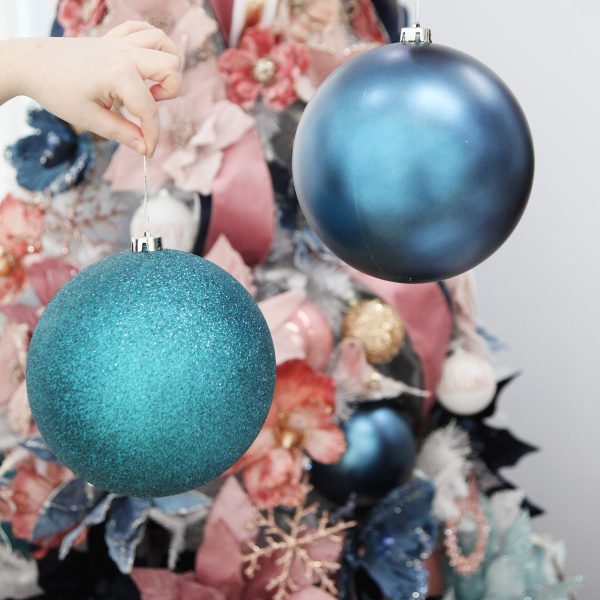 Blue Jumbo Shatterproof Christmas Bauble Hanging