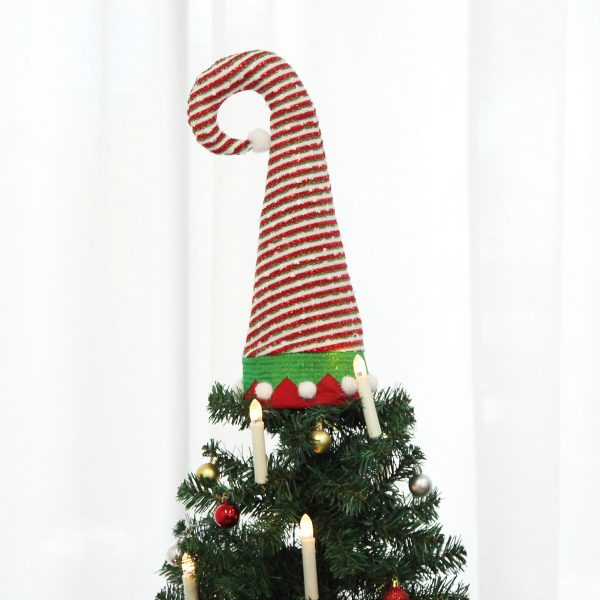 Striped Elf Hat Tree Topper