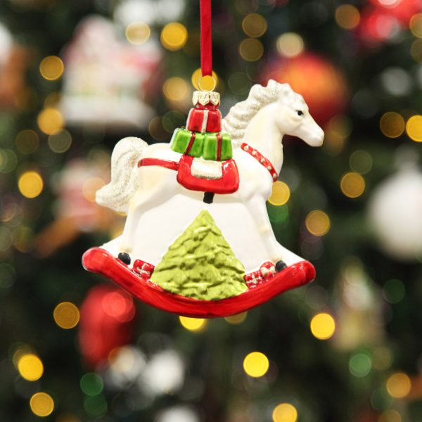 Traditional Christmas Rocking Horse Tree Decoration