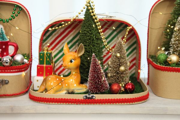 Vintage Suitcase Scene Christmas Craft - Make and Create Vintage Christmas Suitcase scenes