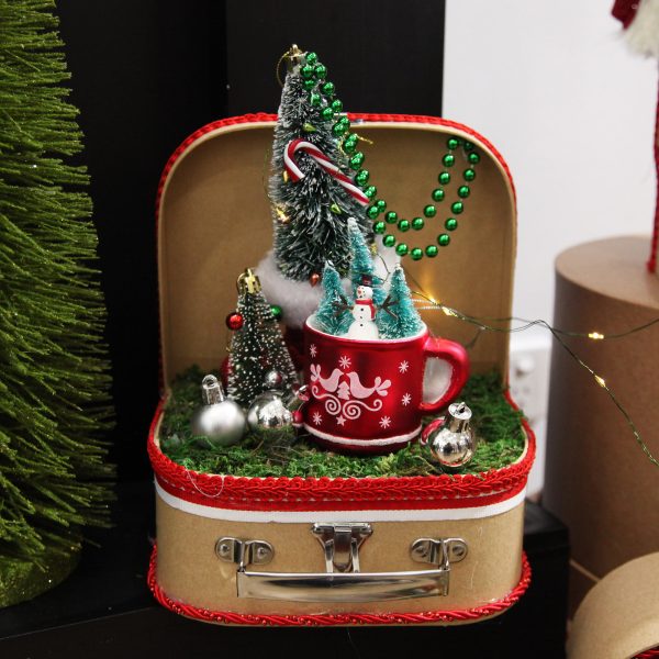 Vintage Suitcase Scene Christmas Craft