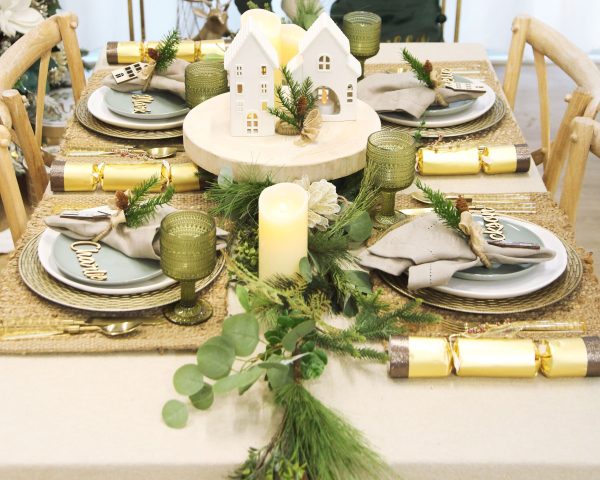 Native Eucalyptus Leaf Christmas Garland placed in a dining table