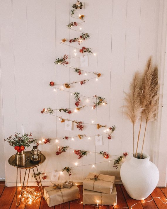 Spell DIy Christmas Shaped tree in the living room
