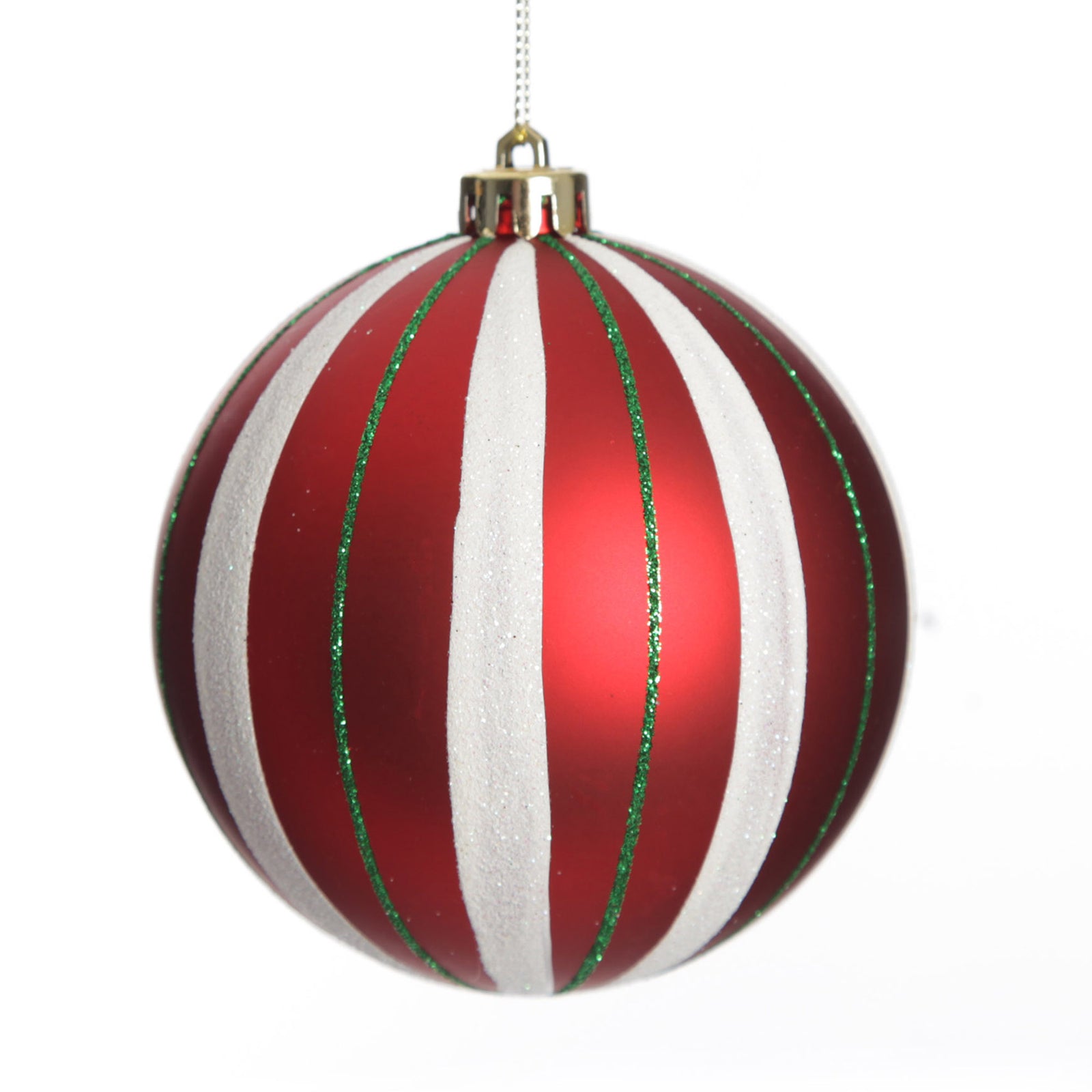 Candy Cane Dots and Stripes Christmas Baubles - Set of 4