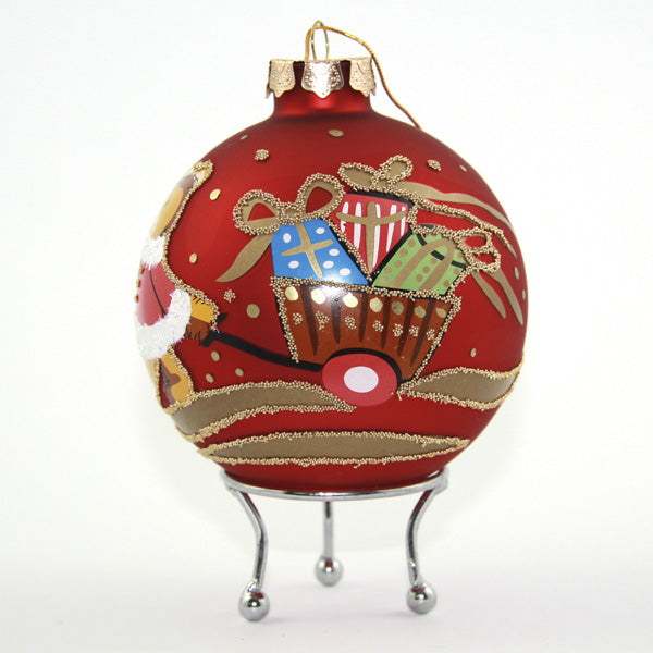 Red Christmas Mouse Christmas Bauble back detail