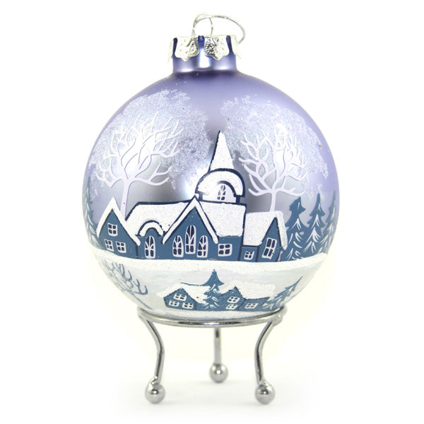 Chrome Stand featuring Sky Blue Winter Church Bauble