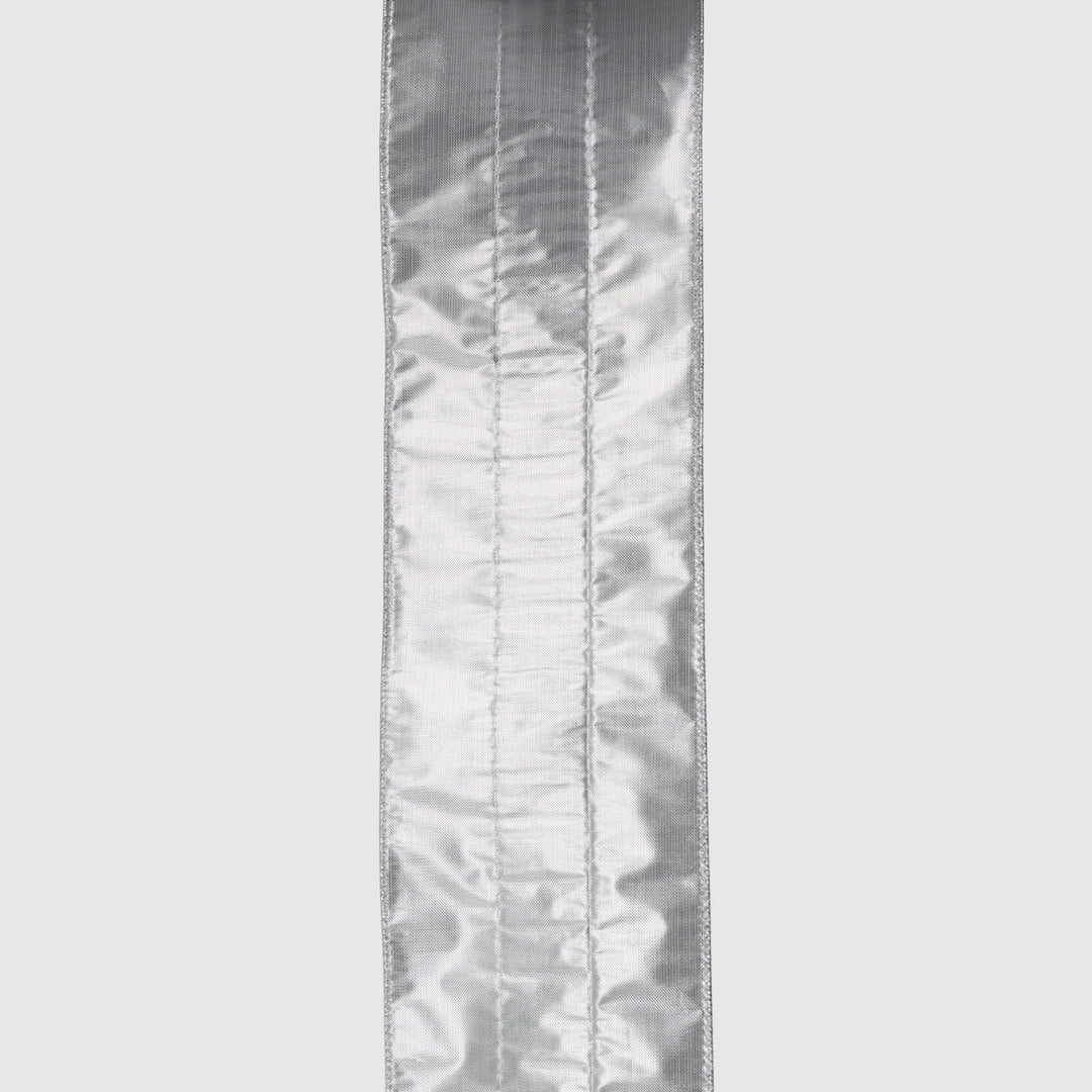 White Diamonte Deluxe Velvet Wired Ribbon - 10cm x 10m