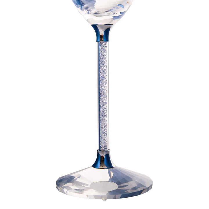 Champagne Glass with Silver and Crystals - Set of 2