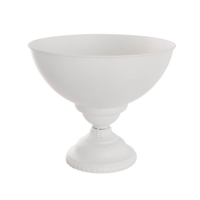 White Metal Dish Pedestal 40cm (dia)