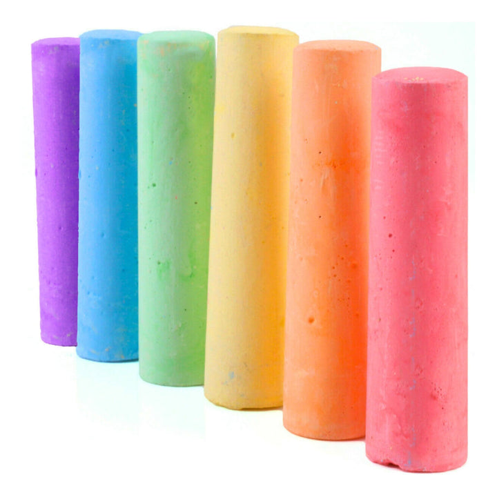 Bright Rainbow Playground Chalks - Pack of 6