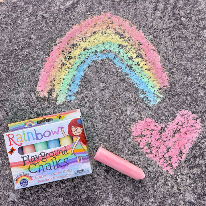 Bright Rainbow Playground Chalks - Pack of 6