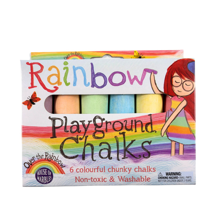 Bright Rainbow Playground Chalks - Pack of 6