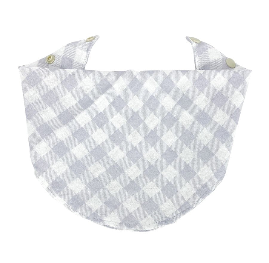 Muslin Bib - Gingham - Grey