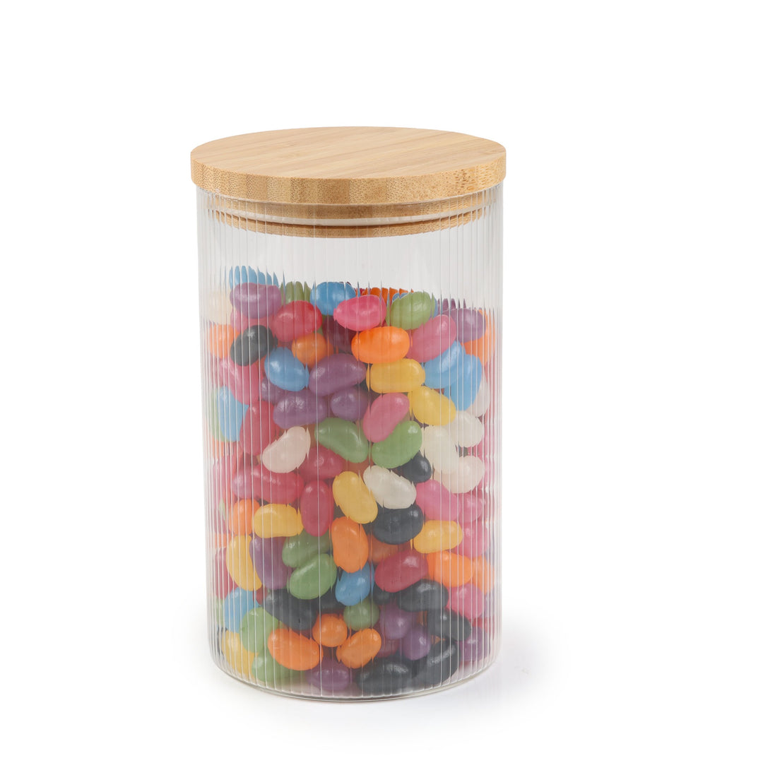 Personalised Easter Treat Jar with Wooden Lid - Bunny Wreath