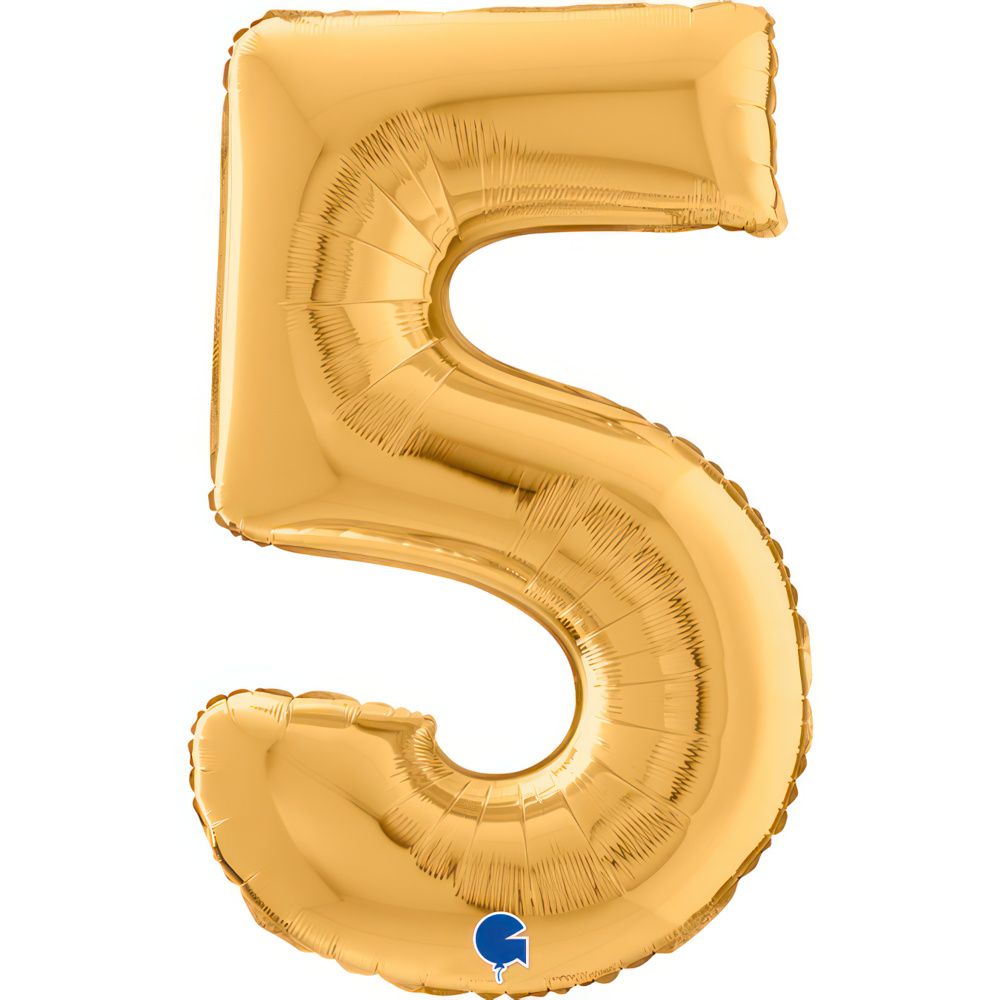 Mid-Size Gold Foil 5 Balloon 66cm (26inch)
