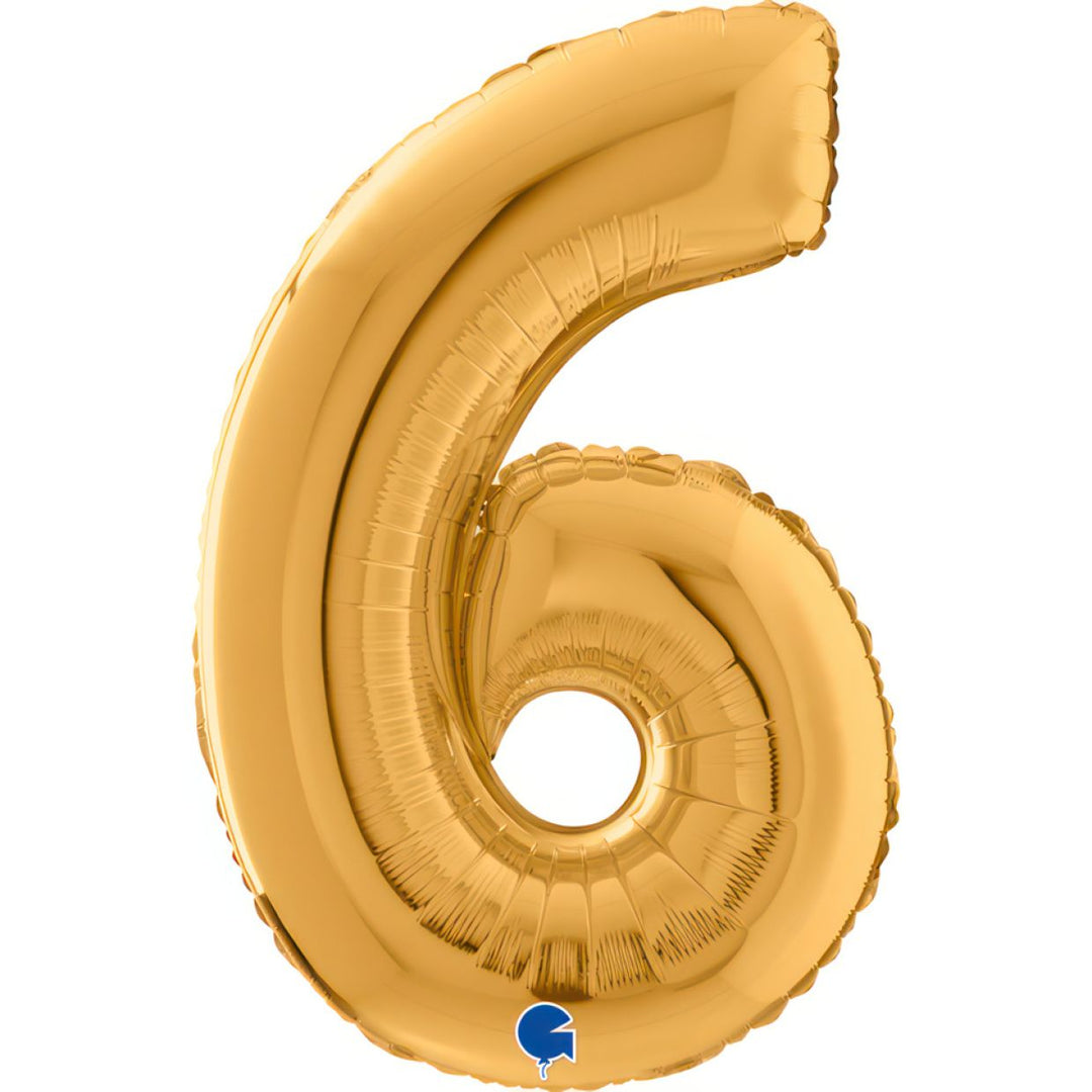 Mid-Size Gold Foil 6 Balloon 66cm (26inch)