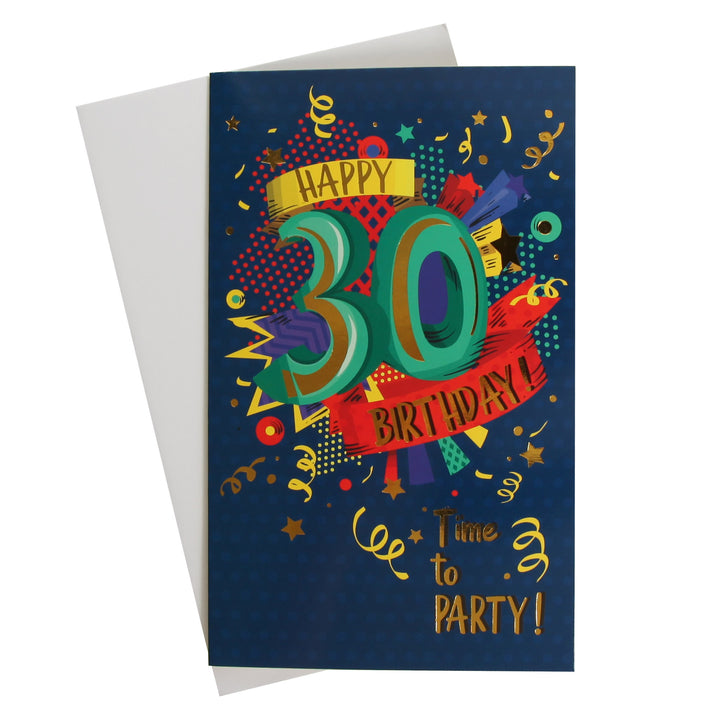 30th Birthday Card and Wrap Time to Party